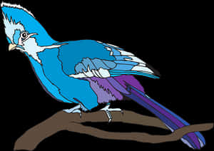 Colorful Blue Bird Illustration PNG image with transparent background