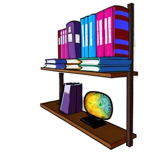 Colorful Books On Shelf Png Lbd PNG Image