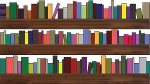 Colorful Bookshelf Vector PNG Image