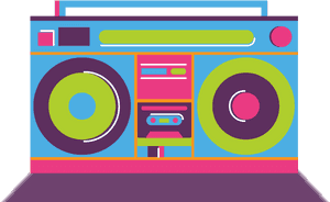 Transparent Colorful Boombox Clipart - Colorful Boombox Png, Png Download PNG image with transparent background