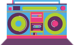 Colorful Boombox Illustration PNG Image