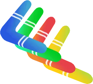 Colorful Boomerang Graphic PNG Image