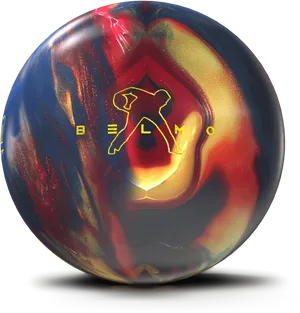 Colorful Bowling Ballwith Logo PNG Image