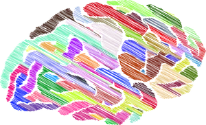 Colorful Brain Artwork PNG Image