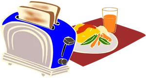 Colorful Breakfast Setup PNG Image