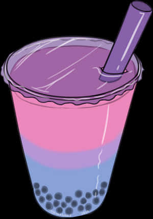 Nardacci Art New Pride Bobas Bi Bisexual Pride Boba - Bubble Tea Clipart Transparent, HD Png Download PNG image with transparent background