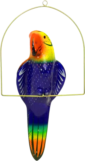 Colorful Budgie Glass Artwork PNG Image