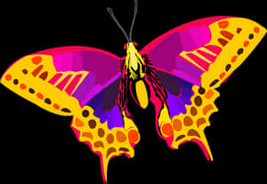 Colorful Butterfly Illustration PNG image with transparent background