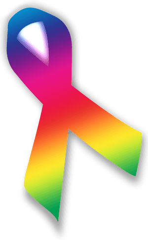 Skin Cancer Awareness Ribbon - Breast Cancer Ribbon Rainbow, HD Png Download PNG with transparent background