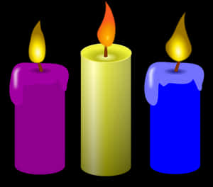 Colorful Candles Illustration PNG image with transparent background