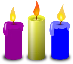 Colorful Candles Illustration PNG Image