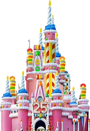 Colorful Candy Castle Silhouette PNG Image