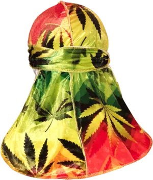 Colorful Cannabis Leaf Durag PNG Image