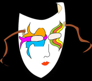 Colorful Carnival Mask Illustration PNG with transparent background