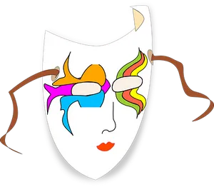 Colorful Carnival Mask Illustration PNG Image