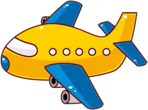 Colorful Cartoon Airplane PNG Image