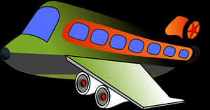 Colorful Cartoon Airplane PNG image with transparent background