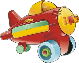 Colorful Cartoon Airplane Toy PNG Image
