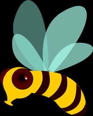 Colorful Cartoon Bee Illustration PNG image with transparent background