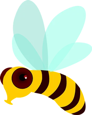 Colorful Cartoon Bee Illustration PNG Image