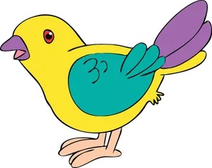 Colorful Cartoon Bird Illustration PNG Image