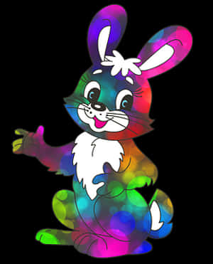 Colorful Cartoon Bunny Illustration PNG image with transparent background