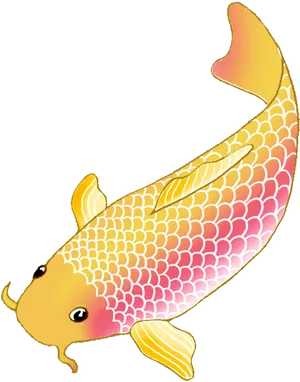 Colorful Cartoon Carp Illustration PNG Image