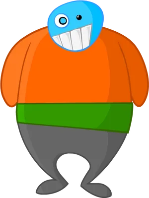 Colorful Cartoon Character Smiling PNG Image