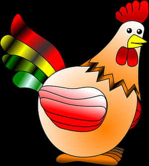 Colorful Cartoon Chicken PNG image with transparent background
