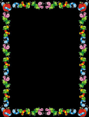 Colorful Cartoon Christmas Border PNG