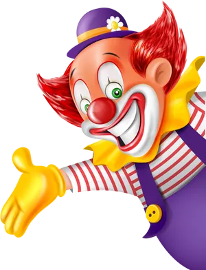 Colorful Cartoon Clown Extending Hand PNG Image