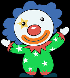 Colorful Cartoon Clown Illustration PNG image with transparent background