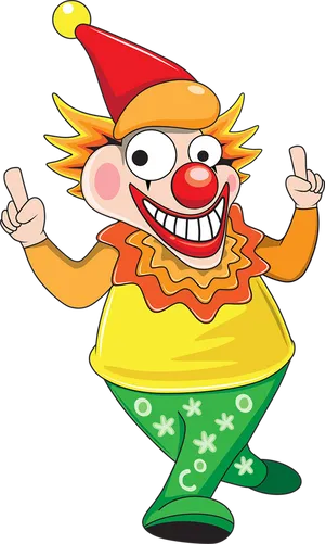 Colorful Cartoon Clown Illustration PNG Image