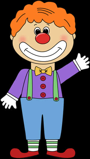 Colorful Cartoon Clown Illustration PNG image with transparent background