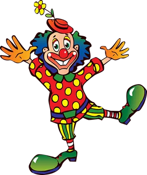 Colorful Cartoon Clown Illustration PNG Image