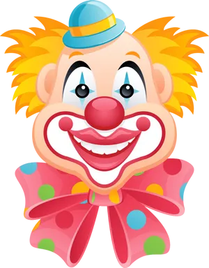 Colorful Cartoon Clown Portrait PNG Image