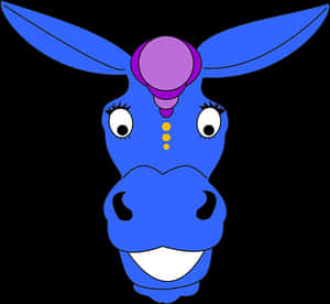 Colorful Cartoon Donkey Head PNG image with transparent background