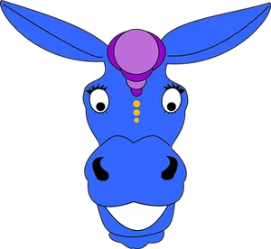 Colorful Cartoon Donkey Head PNG Image