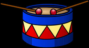 Colorful Cartoon Drum Illustration PNG image with transparent background