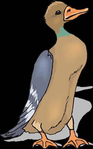 Colorful Cartoon Duck Illustration PNG image with transparent background