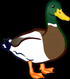 Colorful Cartoon Duck Illustration PNG image with transparent background