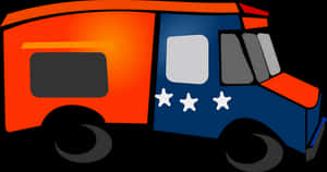 Colorful Cartoon Food Truck PNG image with transparent background