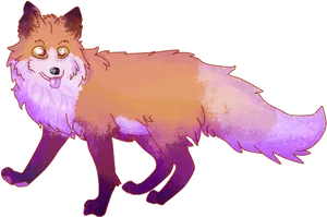 Colorful Cartoon Fox Illustration PNG Image