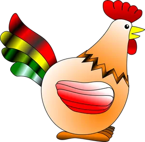 Colorful Cartoon Hen PNG Image