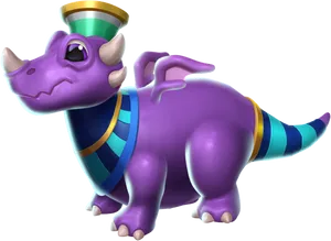 Colorful Cartoon Hippo Character PNG Image