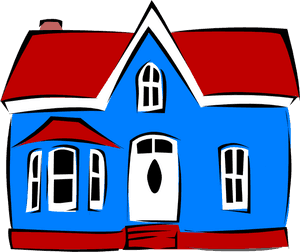 Colorful Cartoon House PNG image with transparent background