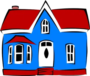 Colorful Cartoon House PNG Image