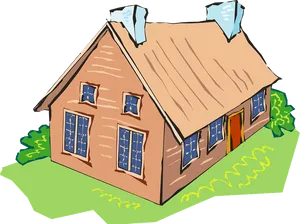 Colorful Cartoon House Vector PNG Image