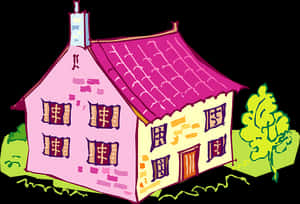 Colorful Cartoon House Vector PNG image with transparent background
