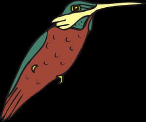 Colorful Cartoon Hummingbird PNG image with transparent background